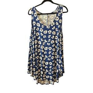 Lane Bryant - Max Swing Tunic  Floral Blue Sleeveless Top- 22/24